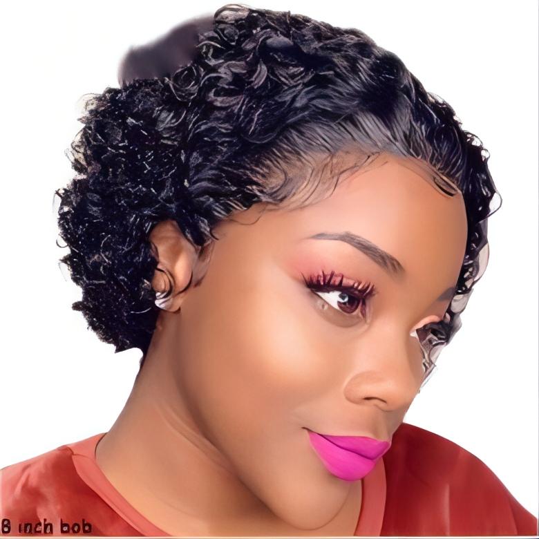 Pixie Cut Lace Wig Preplucked Blunt Cut Bob Lace Front Wigs Short Human Hair Curly 13x4 Lace Front Human Wigs Glueless, Black
Pixie Cut Lace Wig Preplucked Blunt Cut Bob Lace Front Wigs Short Human Hair Curly 13x4 Lace Front Human Wigs Glueless, Black
