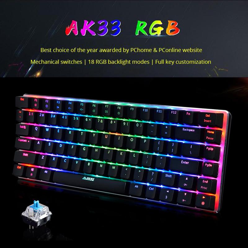 Keyboards Dropping Ship Ajazz Ak33 Rgb Mechanical Game Keyboard 82 Keys Layout Blue Black Switches Wired Teclado Mecánico Para Juegos
Keyboards Dropping Ship Ajazz Ak33 Rgb Mechanical Game Keyboard 82 Keys Layout Blue Black Switches Wired Teclado Mecánico Para Juegos
