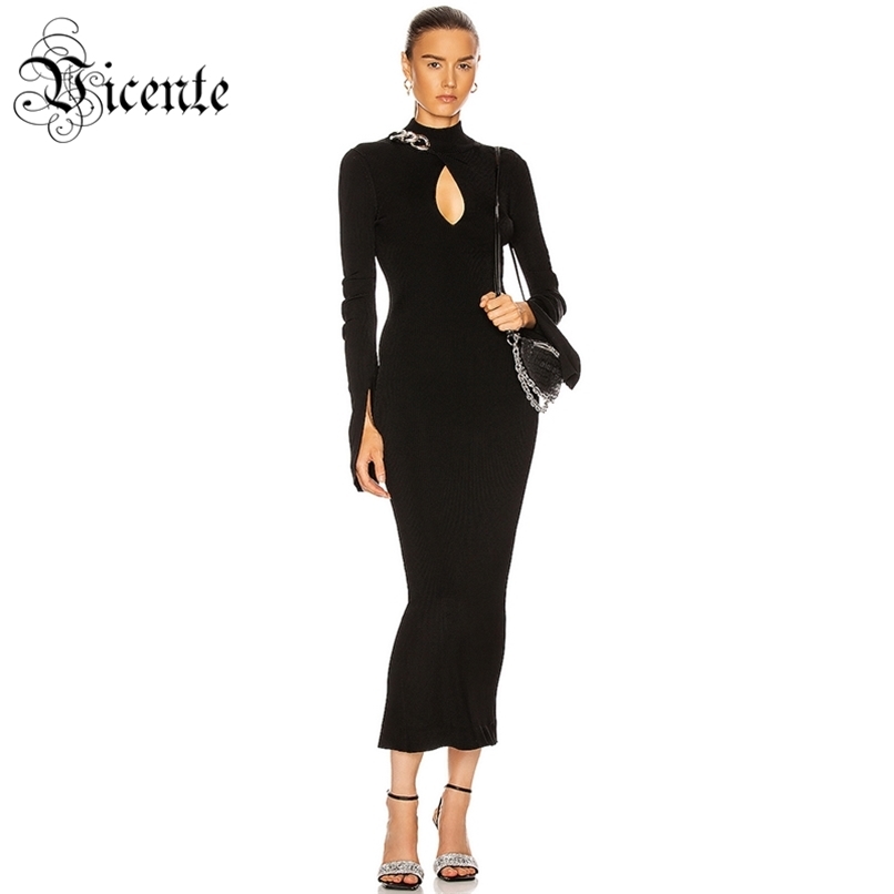 Trendy Silver Chain Design Sexy Key Hole Long Sleeves Celebrity Party Bandage Dress Vestido 210520, Black
Trendy Silver Chain Design Sexy Key Hole Long Sleeves Celebrity Party Bandage Dress Vestido 210520, Black