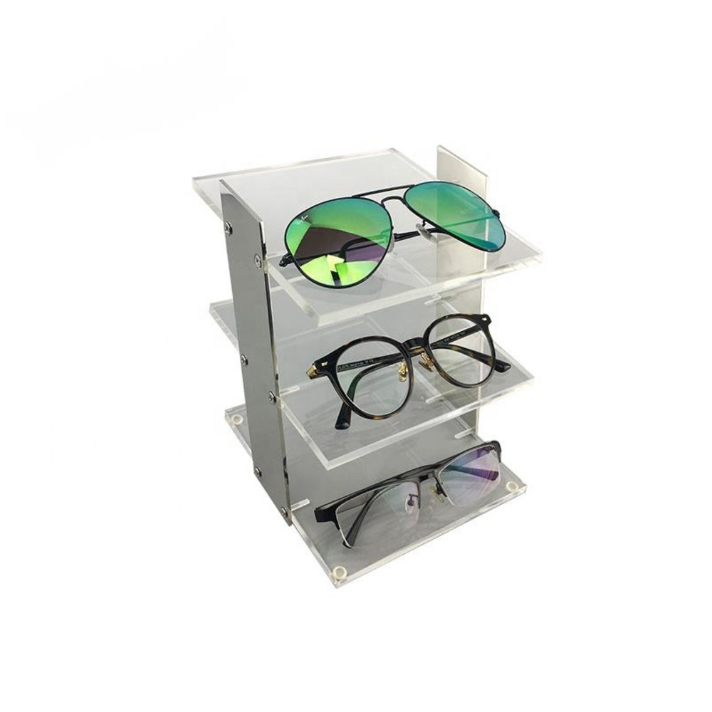 Wholesale 4-layer Clear Acrylic Sunglasses Shelf Glasses Frame Display Showcase