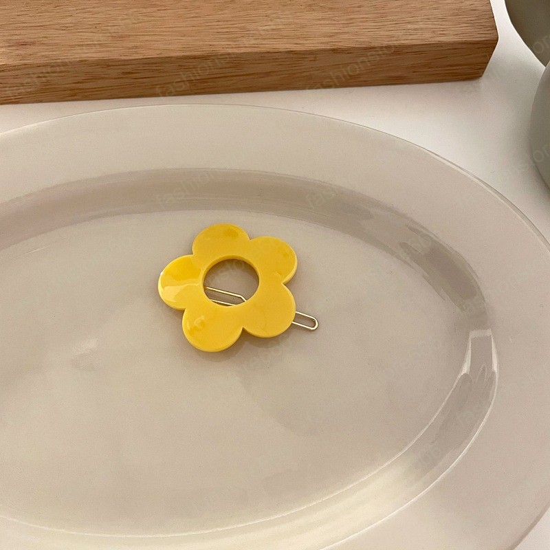 Colorful Resin Hair Clips Flower Barrette Sweet Hairgrips Geometry Hairpin for Women Girls Hair Accessories