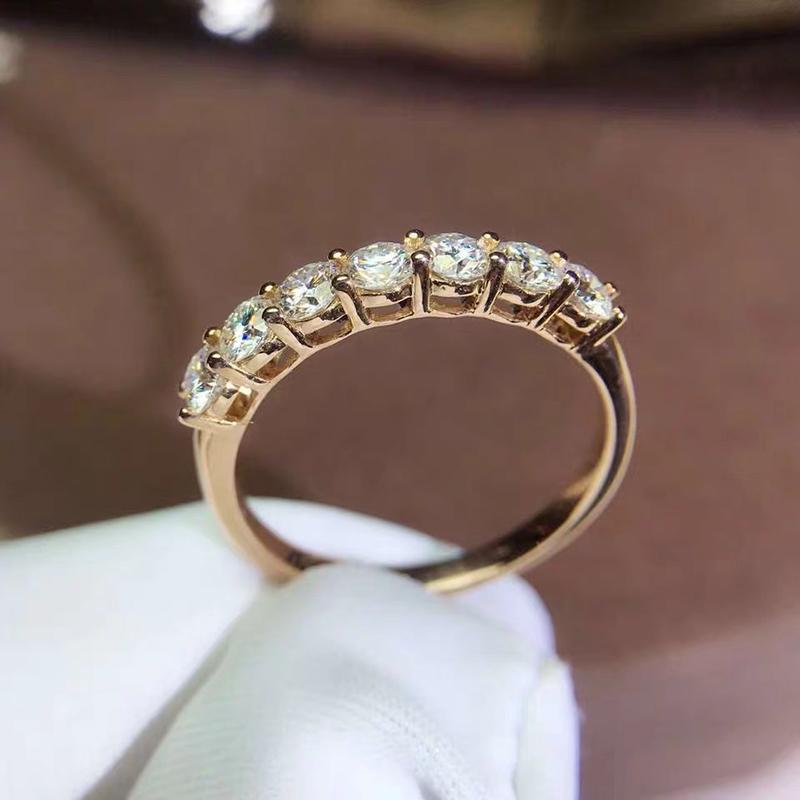 Cluster Rings AU750 18K Rose Gold Ring Excellent Cut Moissanite For Women DF Color Classic Vice Wedding Anniversary, Golden;silver
Cluster Rings AU750 18K Rose Gold Ring Excellent Cut Moissanite For Women DF Color Classic Vice Wedding Anniversary, Golden;silver