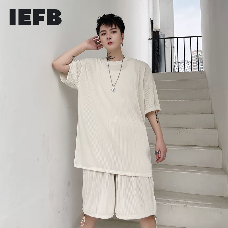 IEFB Summer Solid Wrinkle O-neck Short Sleeve T-shirt + Causal Elastic Waist Shorts Men's Two Pieces Set Sport Cloth 9Y7219 210524, Black
IEFB Summer Solid Wrinkle O-neck Short Sleeve T-shirt + Causal Elastic Waist Shorts Men's Two Pieces Set Sport Cloth 9Y7219 210524, Black