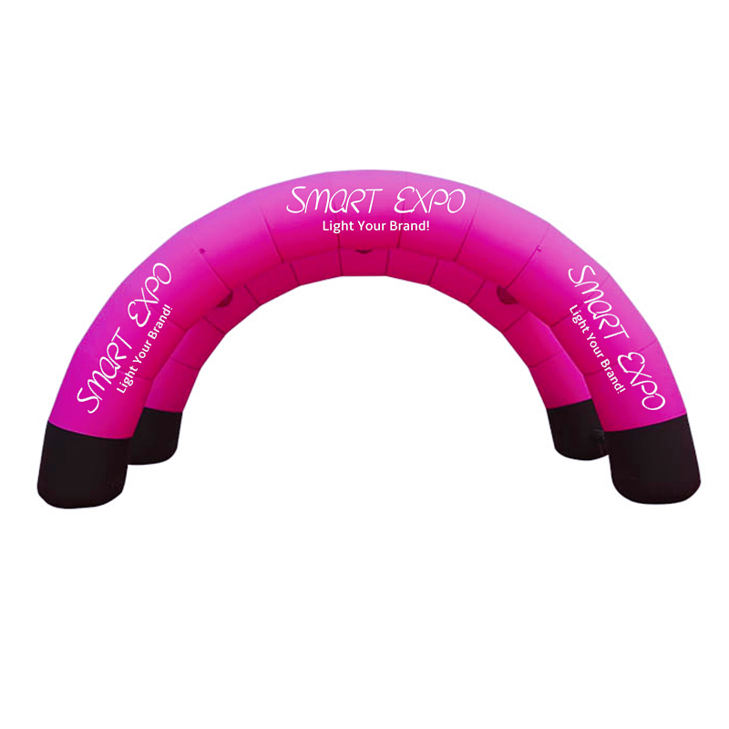 Inflatable Dual Round Arch Entrance 0.75xW6xH3m Event Archway Canopy with Full Color Printing and Blower