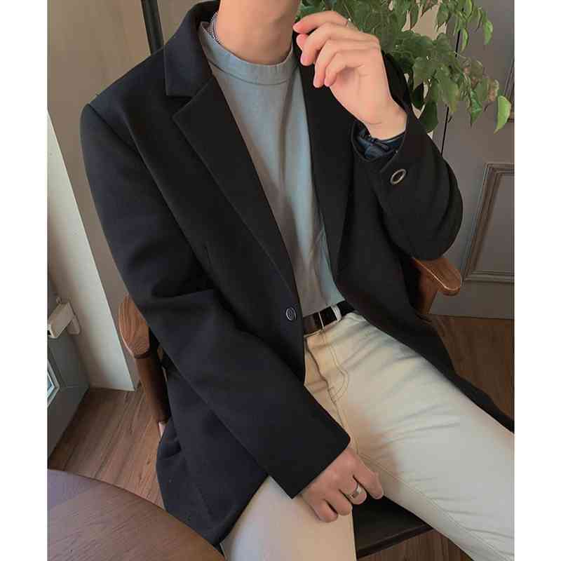 IEFB Men's Wear Spring Black Casual Suit Male's Korean Style Trendy Handsome Single Breasted Blazers For Male 9Y3453 210524