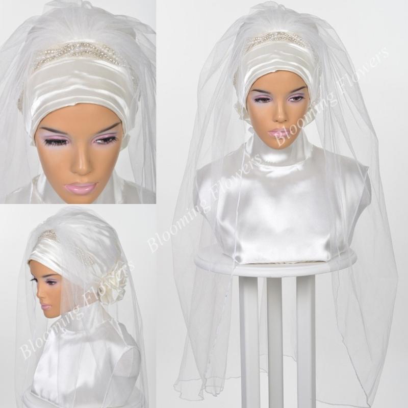 Bridal Veils Muslim Hijab 2021 Crystals Beading Islamic Wedding Cut Edge Turban For Brides Tulle Satin Head Cover Elbow Length, White
Bridal Veils Muslim Hijab 2021 Crystals Beading Islamic Wedding Cut Edge Turban For Brides Tulle Satin Head Cover Elbow Length, White