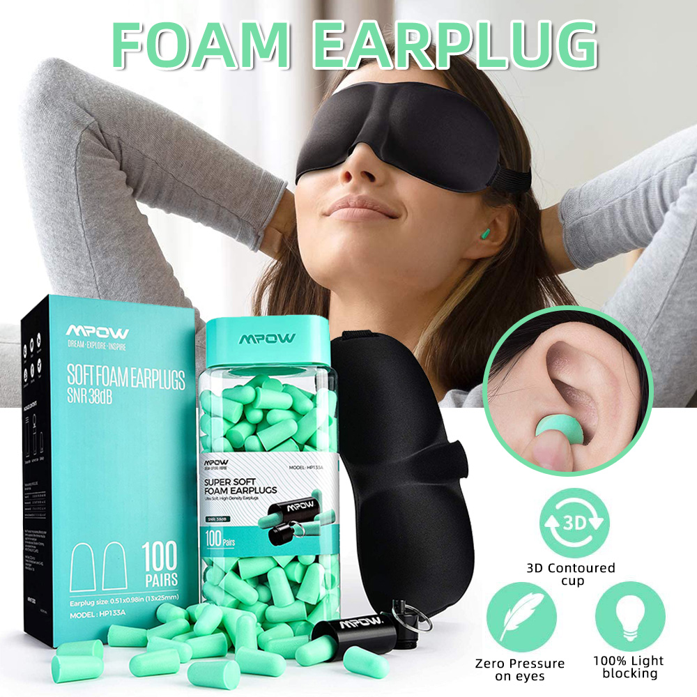MPOW 133B 200Pcs Upgraded Soft Foam Earplugs Reusable Soft Sleeping Ear Plugs 38dB Highest SNR, Green
MPOW 133B 200Pcs Upgraded Soft Foam Earplugs Reusable Soft Sleeping Ear Plugs 38dB Highest SNR, Green