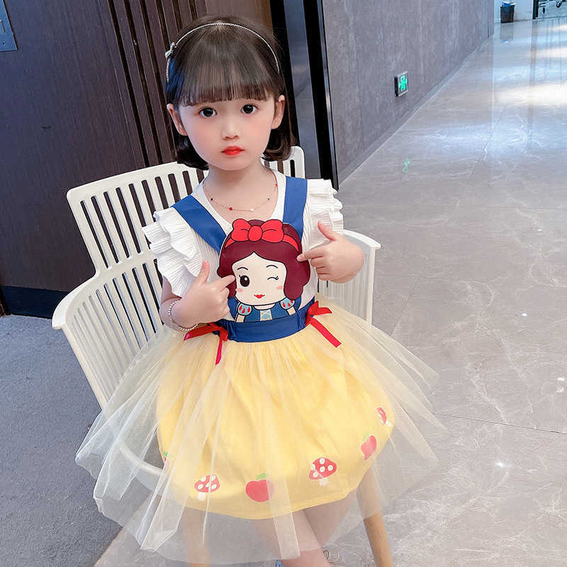 Summer Girls Carton Outfit Set Children 2pcs Tops and Jump Skirt Clothes Princess Birthday Tutu T-shirt 210529