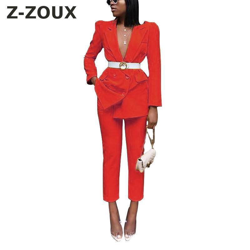 Women' Suits & Blazers Z-ZOUX Women Set Notched Double Breasted Blazer Pants Suit Office Sets Womens Pant Autumn Winter 2021, Red
Women' Suits & Blazers Z-ZOUX Women Set Notched Double Breasted Blazer Pants Suit Office Sets Womens Pant Autumn Winter 2021, Red