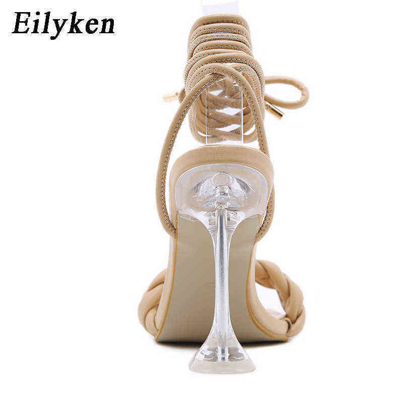 NXY Lady Sandals Eilyken 2022 New Summer Fashion Design Weave Women Transparent Strange High Heels Ladies Open Toe Shoes 0126