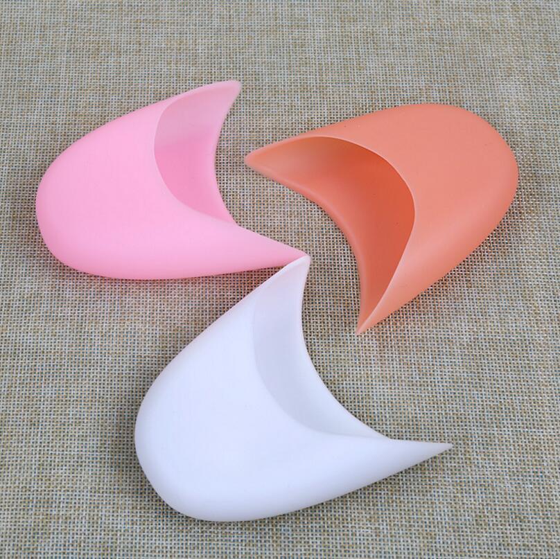 100 Pairs New 3 Colors Silicone Ballet Dancer Toe Pad With Holes Silicone Insole Front Foot Pad Relieve Pain