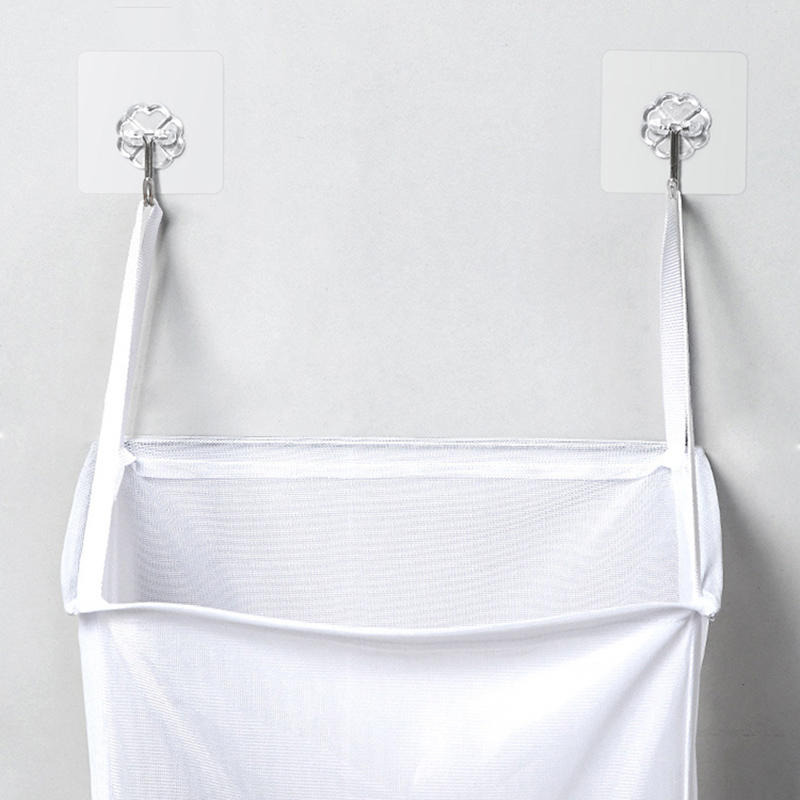 Wall Hanging Laundry Hamper Space Saving Strong Hook Clothes Toy Storage Bag Home Closet Organizer Collapsible Laundry Basket