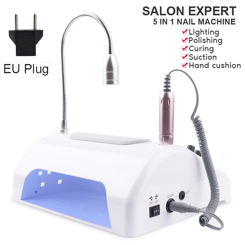 Nail Dryers NOQ 5In1 UV LED Lamp For Nails 39leds Dryer Fan Lamps Manicure With Vacuum Cleaner Dust Collector Machine