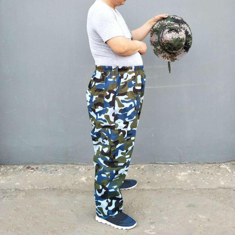 Men's Pants Autumn Large Size 9XL 10XL Cargo Elastic Waist Plus 8XL Camouflage Army Green Out Door 140KG Style Work