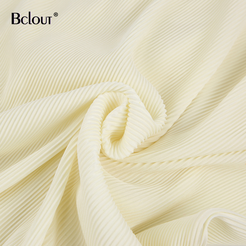 Bclout Beige Elegant Pleated Pants Women'S Suit Turn Down Collar Long Sleeve Blouse High Waist Set Woman 2 Piece Chic 220315