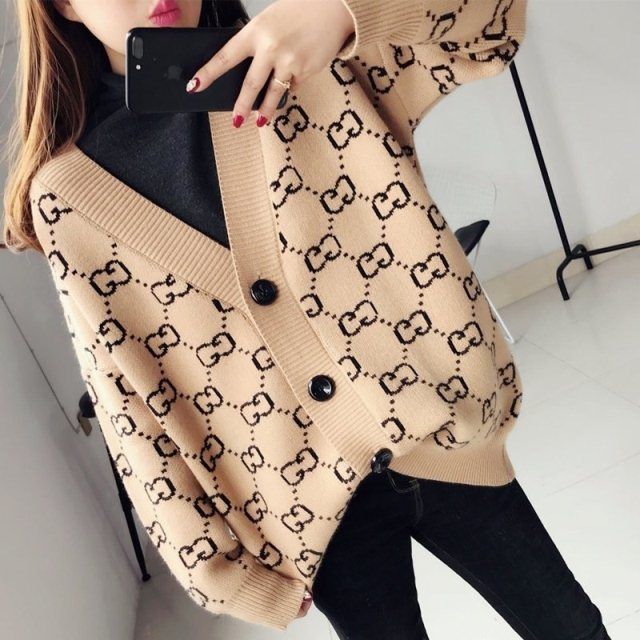 Fall New Korean Style Jacquard Monogrammed Cardigan Women's Regular Loose Knit Sweater Jacket sweaters woman, Black
Fall New Korean Style Jacquard Monogrammed Cardigan Women's Regular Loose Knit Sweater Jacket sweaters woman, Black