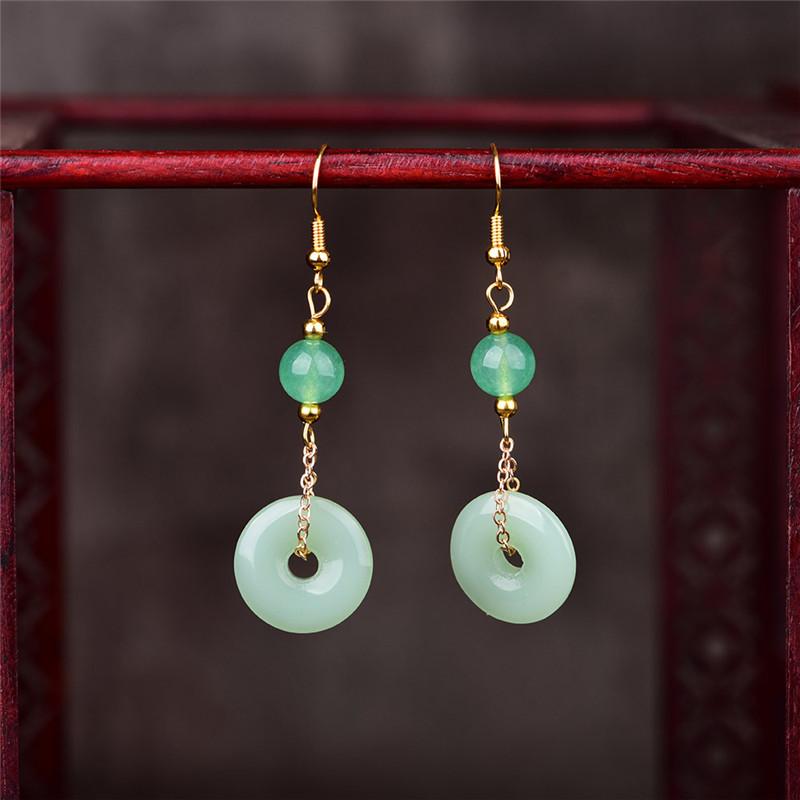 Dangle & Chandelier Korean Style Long Earrings Luxury Green Jade Round Glass Ethnic For Women Vintage Fashion Classic Retro
Dangle & Chandelier Korean Style Long Earrings Luxury Green Jade Round Glass Ethnic For Women Vintage Fashion Classic Retro