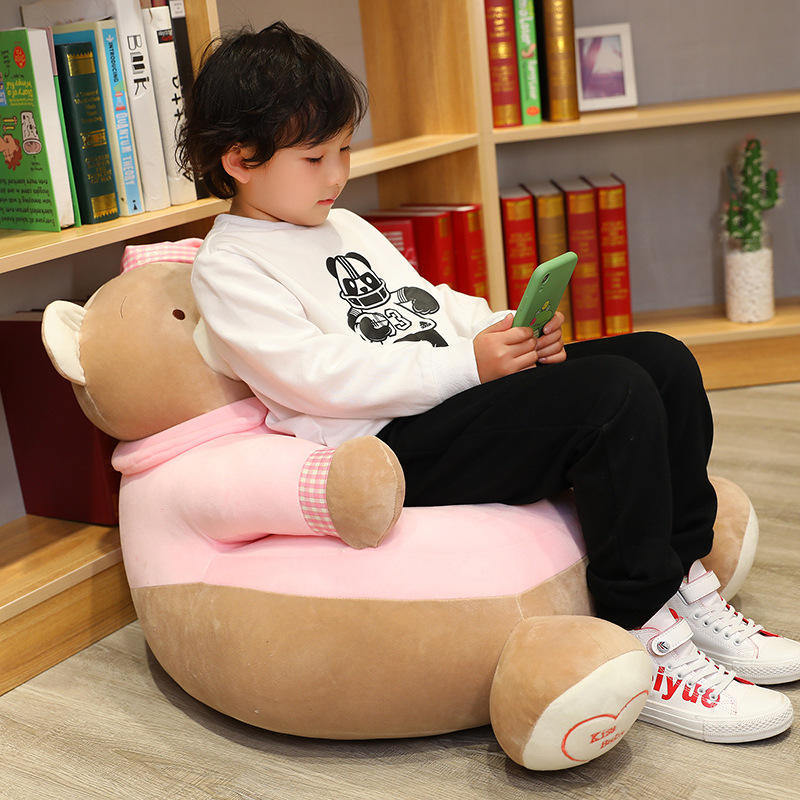 Cute Teddy Bear Sofa Chair Plush Toys Plush Sleeping Comfort Pillow Cushion Stuffed Toy Baby Seat Kids Gifts for Kids Birthday