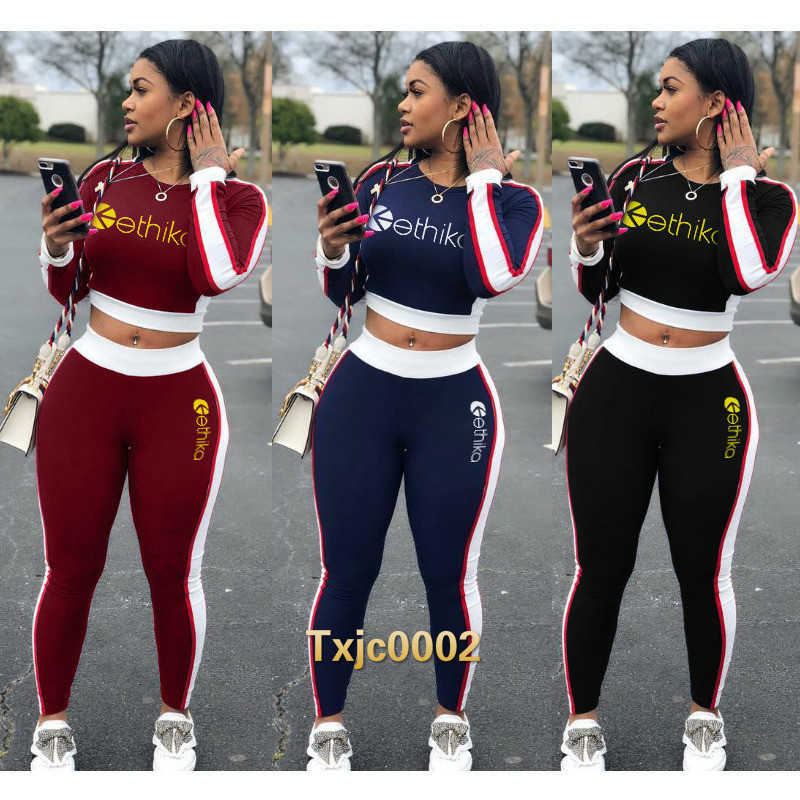 Women Two Piece Jogger Sets Designer Tracksuits Slim Sexy Contrast Stitching Leisure Letters Printed Webbing Long Sleeve Pants Sportwear, Black
Women Two Piece Jogger Sets Designer Tracksuits Slim Sexy Contrast Stitching Leisure Letters Printed Webbing Long Sleeve Pants Sportwear, Black