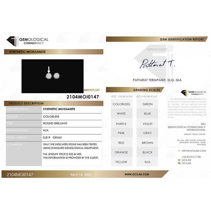 IOGOU Real D Color Diamond Earrings for Women 0.5/1/2 Carats 100% 925 Sterling Silver Sparkling Jewelry 210817