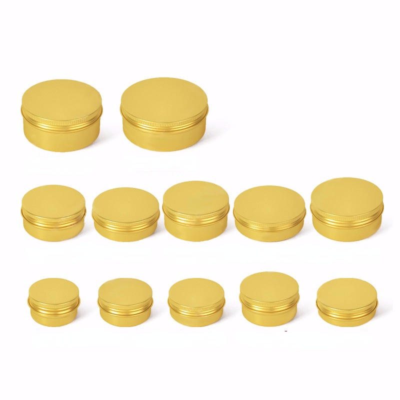Gold Aluminum Containers Cosmetic Jars Tin Round Bottle for Lip Balm Cream Cosmetic Tea or Tobacco 5ml - 250ml
Gold Aluminum Containers Cosmetic Jars Tin Round Bottle for Lip Balm Cream Cosmetic Tea or Tobacco 5ml - 250ml