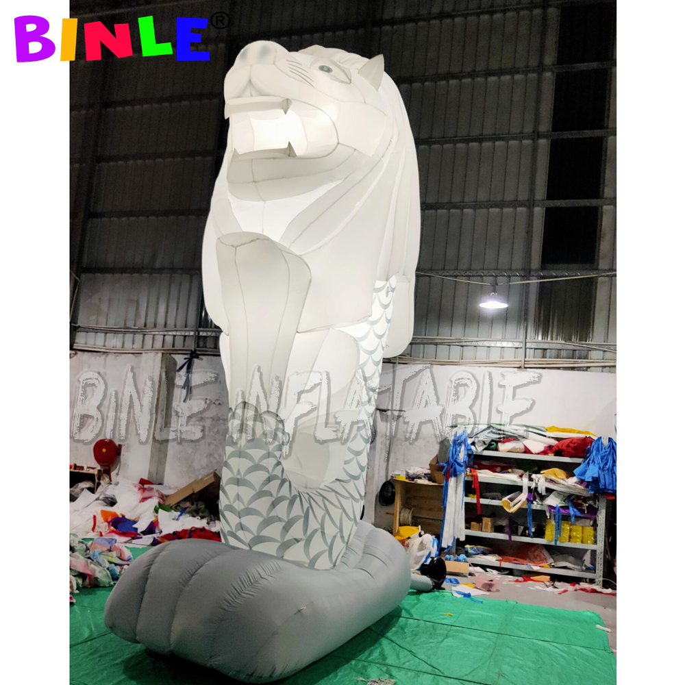 Outdoor displayed giant led inflatable merlion Parade Advertising Lion Animal Cartoon Mascot For Sale