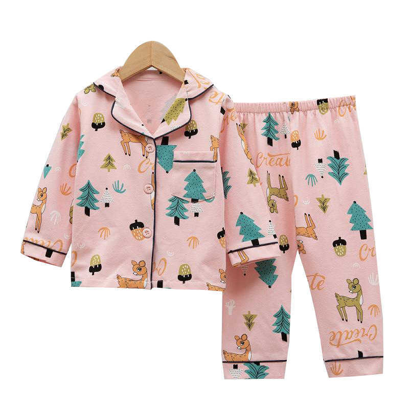 TUONXYE Cartoon Excavator Pajamas For Boys Cotton Long Sleeve Pyjamas Girls Cute pattern Print Kids Sleepwear Clothing 210827