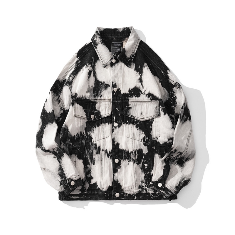 Wind splash ink tie dye denim jacket men's high street fashion brand loose Lapel work jacket denim, Black
Wind splash ink tie dye denim jacket men's high street fashion brand loose Lapel work jacket denim, Black