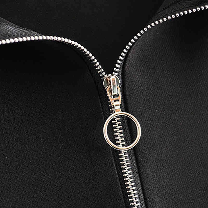 Wome Patchwork Two Piece Set Outfit Spring-Autumn Khaki Hooded Bomber Jacket Ladies Joggers Girls Loose Hoodies 210421