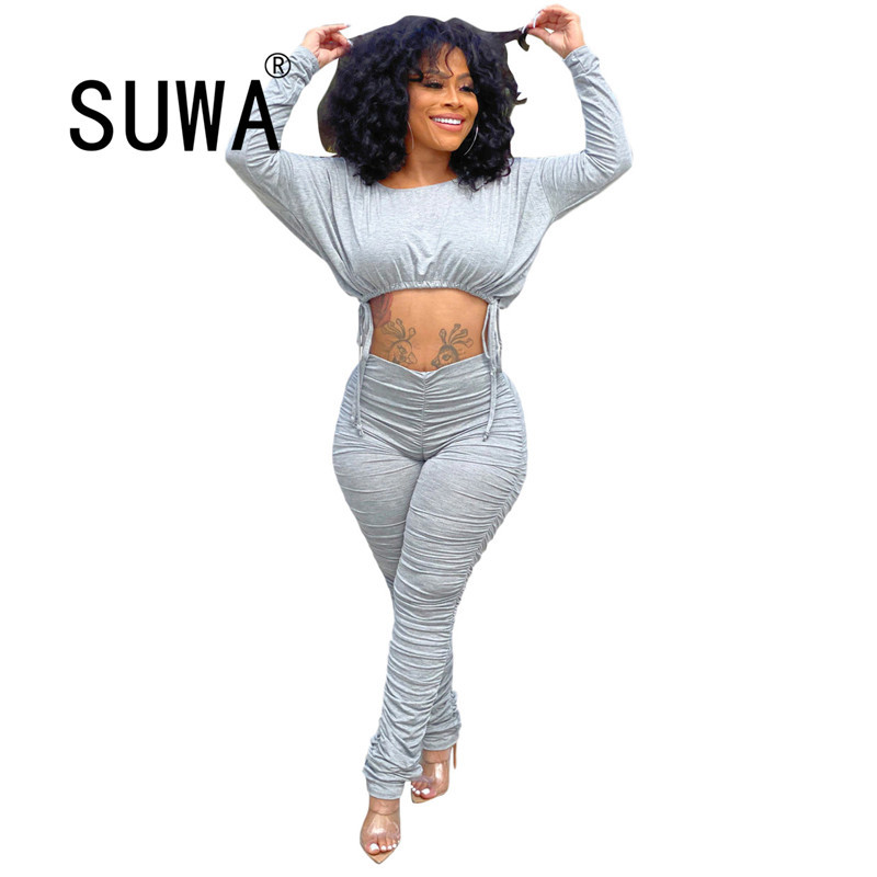 Tracksuit Joggers Two Piece Outfits For Woman Matching Sets Long Sleeve Top Stacked Legging Pants Cool Girl Streetwear 210525, White
Tracksuit Joggers Two Piece Outfits For Woman Matching Sets Long Sleeve Top Stacked Legging Pants Cool Girl Streetwear 210525, White