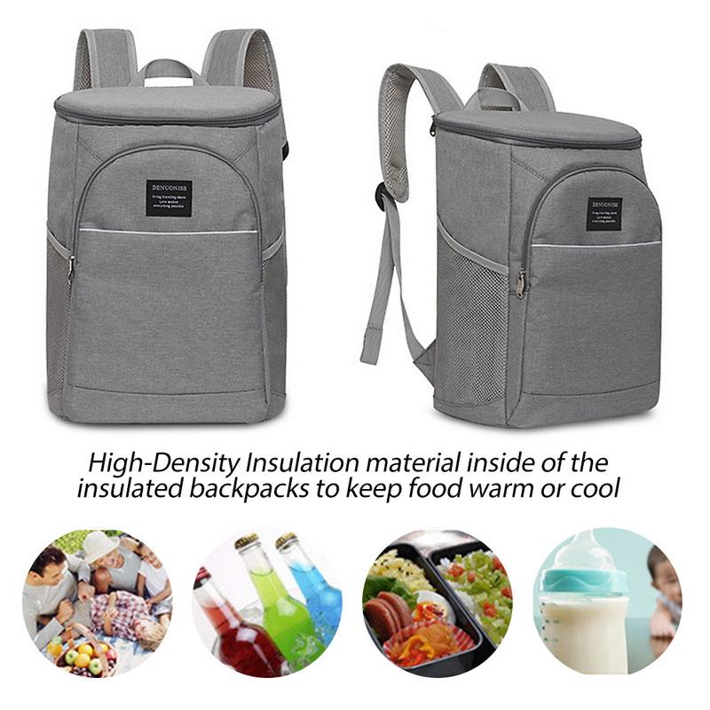 Outdoor Bags 18L Thermal Cooler Bag Waterproof Thickened Large Insulated Shoulder Picnic Backpack Double Deck Light Ice Pack