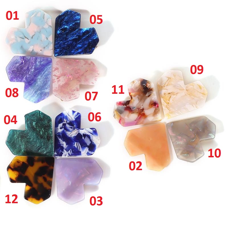 Cute Love Heart Shaped Barrettes Hair Clips Jelly Candy Color Acrylic Woman Girl Hairpin Accessories