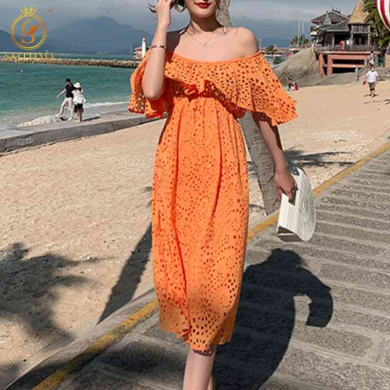 Fashion Summer Lace Hollow Out Dress Women Sexy Off Shoulder Short Sleeve Holiday Dresses Vestido 210520, Photo color
Fashion Summer Lace Hollow Out Dress Women Sexy Off Shoulder Short Sleeve Holiday Dresses Vestido 210520, Photo color