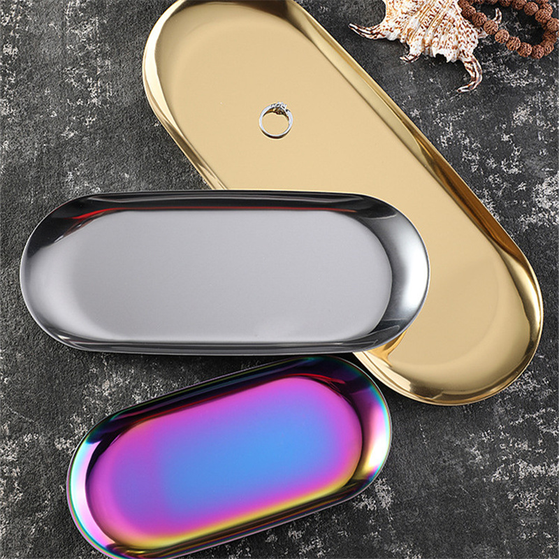 Gold Plate Serve Tray Dessert Plate Metal Plates