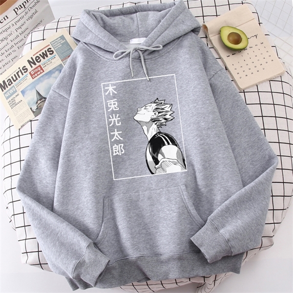 Haikyuu Bokuto Koutarou Print Hoodies Men Hip Hop Casual Streetwear Fashion Funny Sweatshirts Kuroo Anime Casual Hooded Mens Y0809