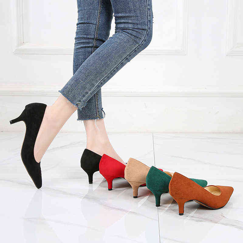 Sandals High Heels Casual Professional Shoes Work Large Size 35-46 Women Girl Stiletto Pumps 5CM 220303