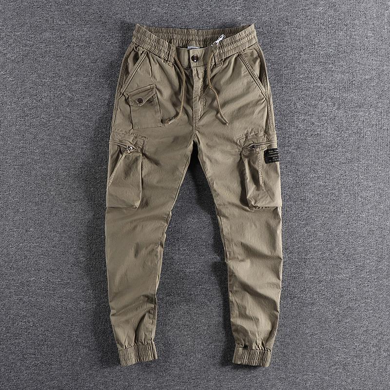Zipper Three Dimensional Pocket Tooling Casual Pants Men's High Quality Youth Slim Leggings Fashion Trouser 101