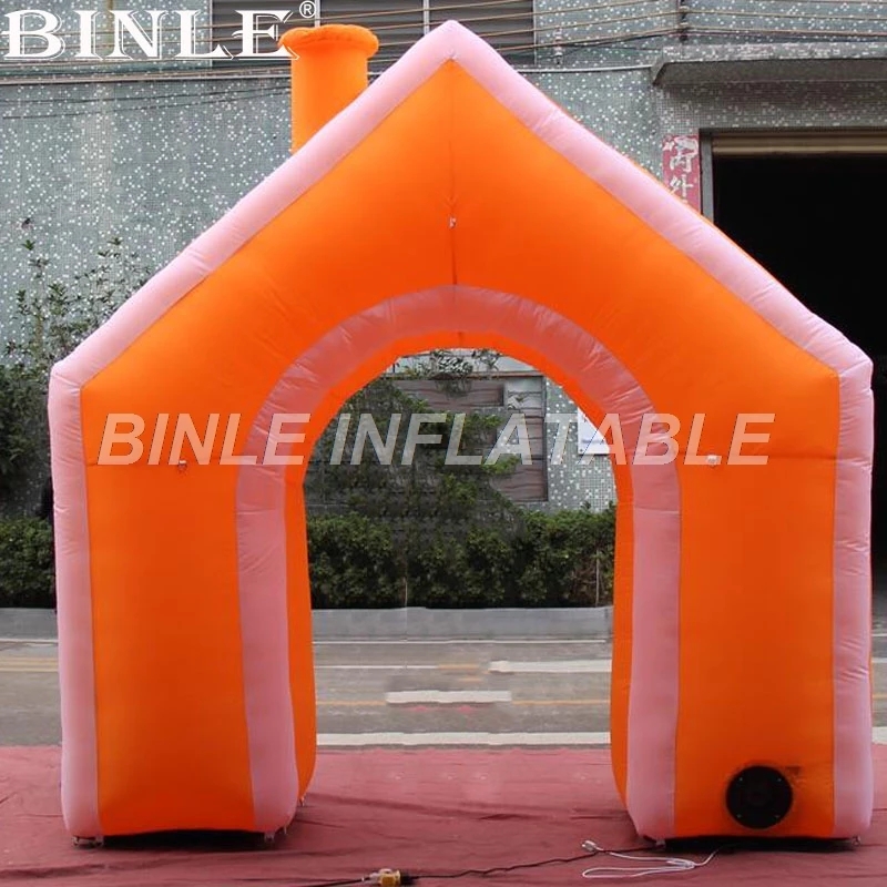 Clearance Illuminated Inflatable Christmas Candy House/ Lighting Xmas Decorative Archway For Advertising holiday decorations