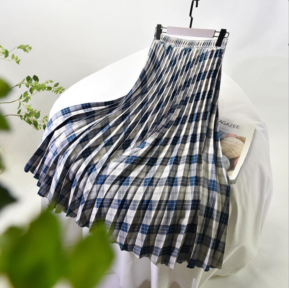 Qooth Plaid Pleated Skirt Women Fashion Checked Vintage Pleated Maxi Skirt INS Lady Elastic Waist Skirts QT321 210518, Black
Qooth Plaid Pleated Skirt Women Fashion Checked Vintage Pleated Maxi Skirt INS Lady Elastic Waist Skirts QT321 210518, Black