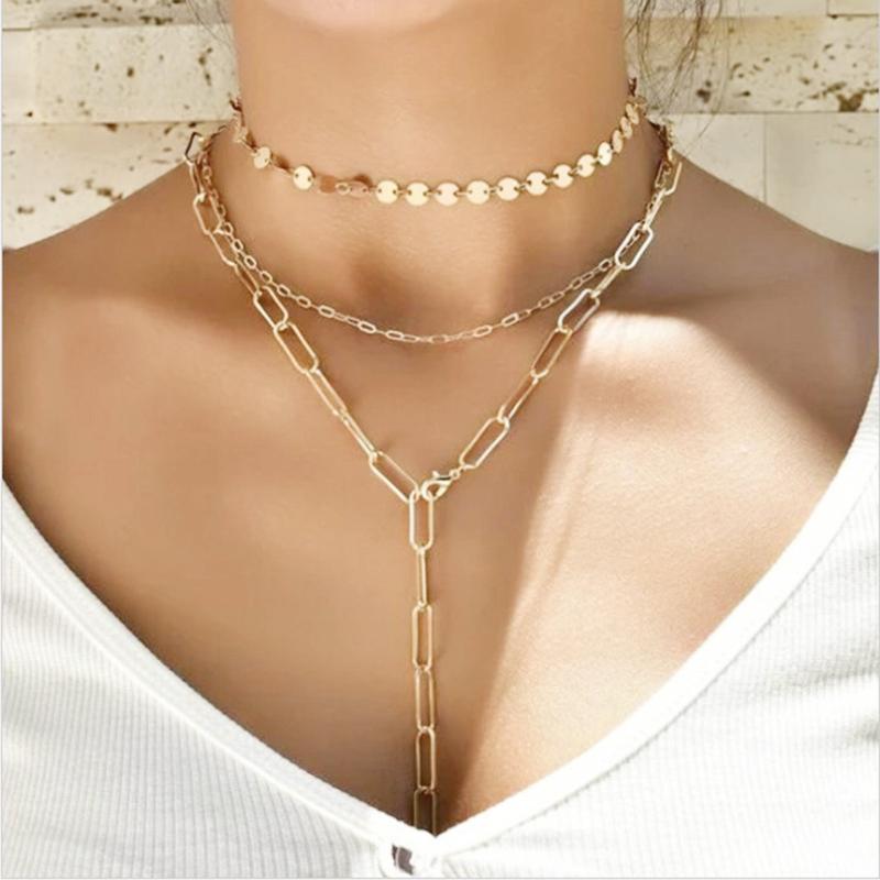 Chokers Fashion Women Simple Design Metal Pendant Asymmetrical Necklace Multiple Collarbone Jewelry Gifts Accesories
Chokers Fashion Women Simple Design Metal Pendant Asymmetrical Necklace Multiple Collarbone Jewelry Gifts Accesories