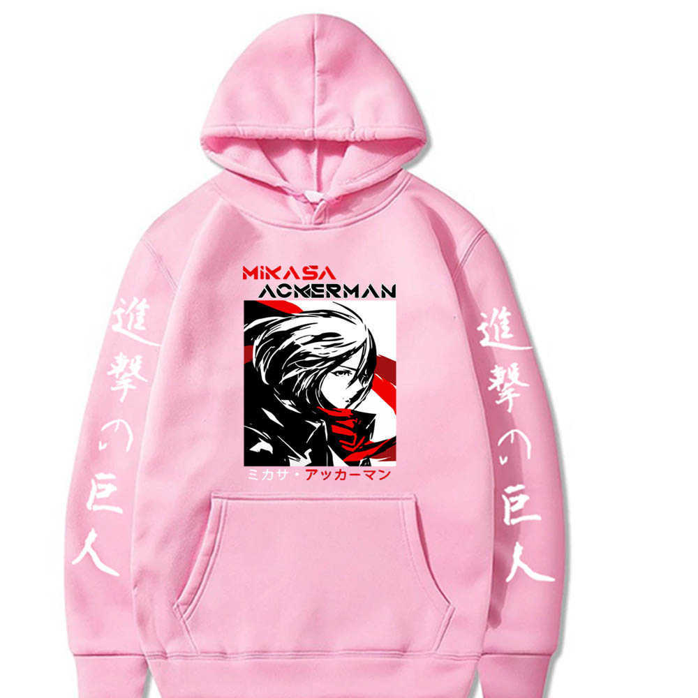 Final Season Attack on Titan Print Men Hoodies Sweatshirt Mikasa Ackerman Streetwear Pullover Hoody Y0804