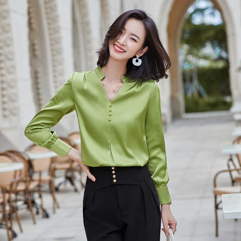 Plus Size Women's High Quality Professional Female Shirt Autumn and winter ladies office bottoming shirt el overalls 210527
Plus Size Women's High Quality Professional Female Shirt Autumn and winter ladies office bottoming shirt el overalls 210527