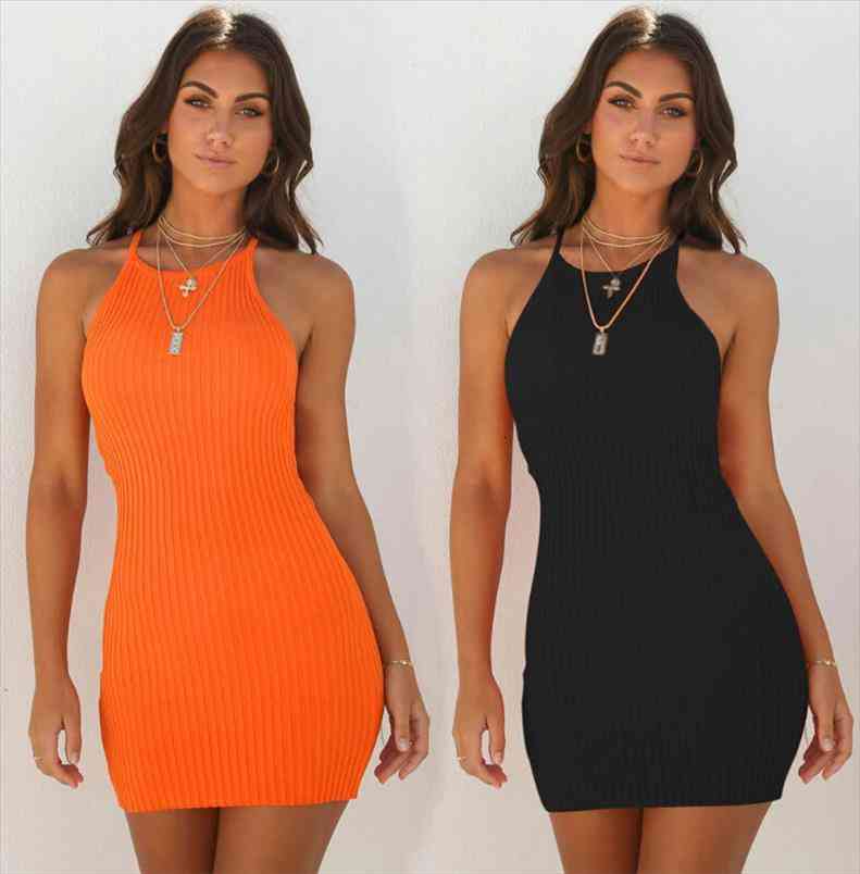 Summer Casual Dress Women Sleeveless Halter Black Orange Short Mini Dress Bodycon Party Beach Dresses Sundress, Black;gray
Summer Casual Dress Women Sleeveless Halter Black Orange Short Mini Dress Bodycon Party Beach Dresses Sundress, Black;gray