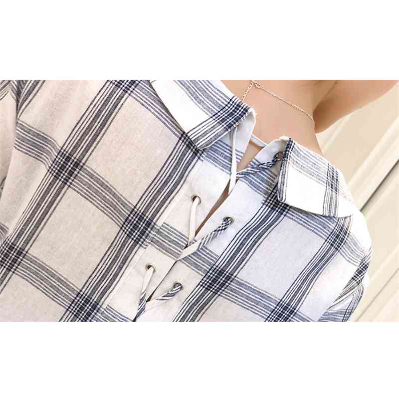 fashion sweet lady short sleeved blouses plaid women tops peter pan collar clothing summer casual shirts 0426 40 210506