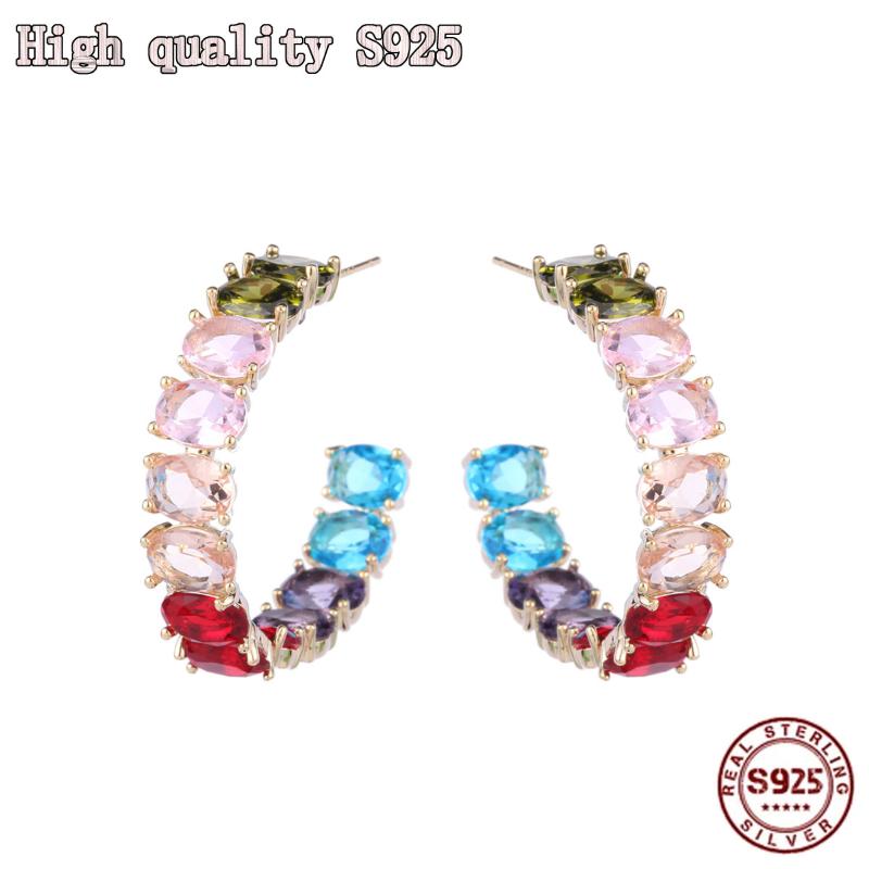 Dangle & Chandelier 2021 Fashion Personality Gorgeous Color Zircon S925 Silver Needle Exquisite C Ring Earings For Women Jewelry
Dangle & Chandelier 2021 Fashion Personality Gorgeous Color Zircon S925 Silver Needle Exquisite C Ring Earings For Women Jewelry