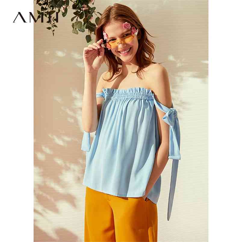 Spring Summer Tube Top Chiffon Shirt Women Elastic Band Solid Loose Blouse Tops 11830062 210527