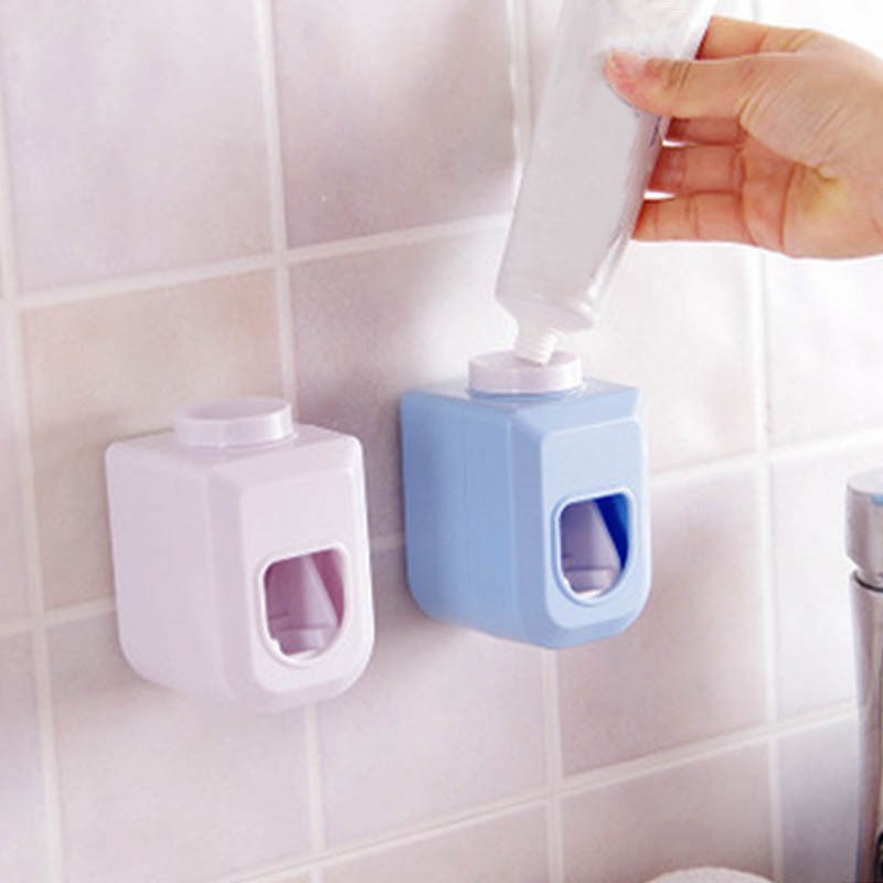 1Pcs Bathroom Accessories Wall Mount Hands Free Squeeze Out Automatic Squeezer 4 Colors Toothpaste Dispenser Automatic Portable