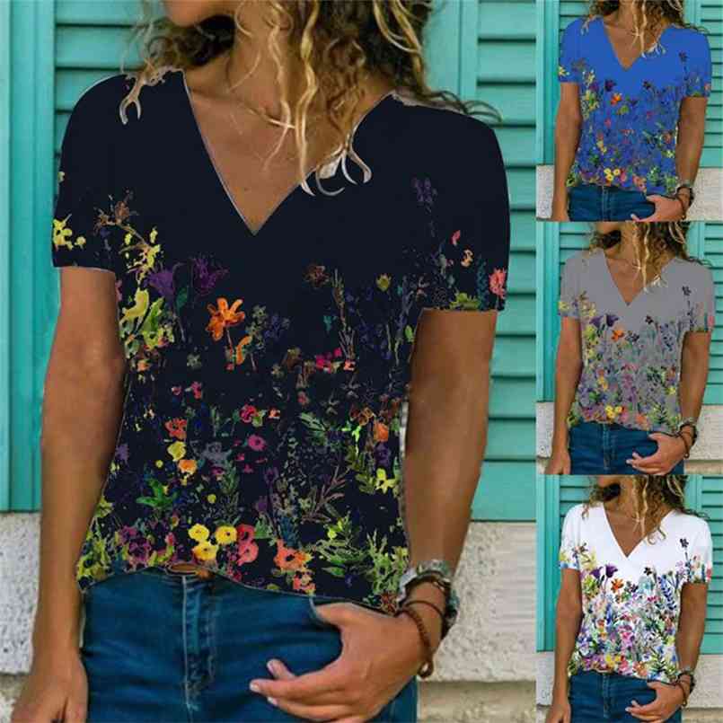 Summer V Neck Slim Short Sleeved Top Women' Printing Pullover Bottoming Shirt Fashion T Plus Size Clothing 210708, Black
Summer V Neck Slim Short Sleeved Top Women' Printing Pullover Bottoming Shirt Fashion T Plus Size Clothing 210708, Black