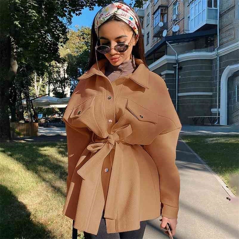 Paris girl Autumn Winter Women's Vintage Woolen Coat Chic Sashes Long Sleeve Elegant Shirt Jacket Female Tops Casual Overcoat 210524, Apricot
Paris girl Autumn Winter Women's Vintage Woolen Coat Chic Sashes Long Sleeve Elegant Shirt Jacket Female Tops Casual Overcoat 210524, Apricot