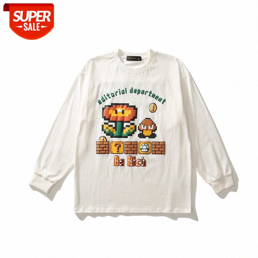Foam printing long-sleeved T-shirt men's wind loose round neck compassionate street pullover bottoming shirt #W480, White;black
Foam printing long-sleeved T-shirt men's wind loose round neck compassionate street pullover bottoming shirt #W480, White;black